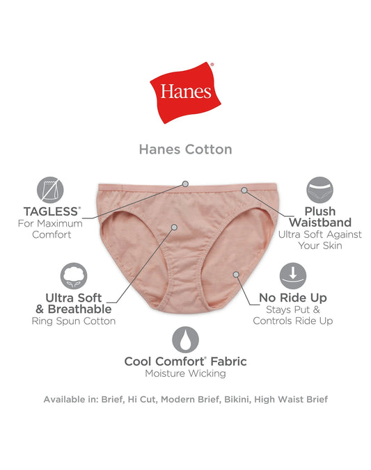 Women'S Cotton Bikini Underwear, Cool Comfort, 10-Pack Assorted 8